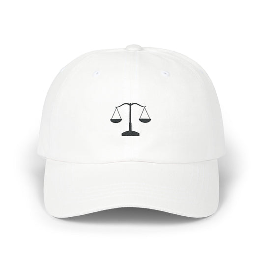 Classic Dad Cap with Balance Scales Design