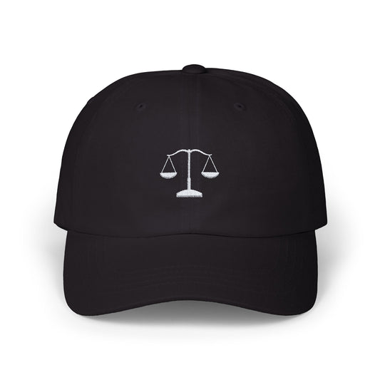 Classic Dad Cap | Embroidered Scale Design | Perfect Gift for Law Students and Lawyers